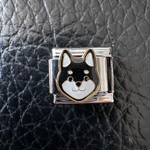 Adorable Shiba Inu Dog Italian Charm Link